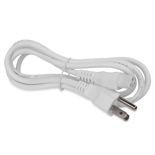 4' 3-Prong NEMA 5-15P (M) to IEC320 C5 (F) (aka: "Mickey Mouse Ears") Power Cord (White)