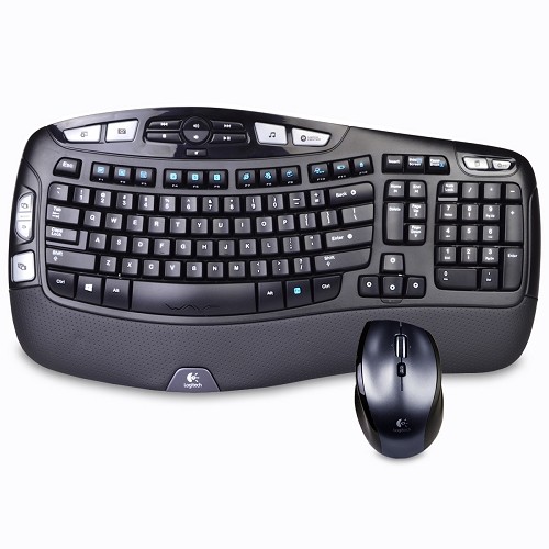 Logitech MK570 Comfort Wave Wireless Keyboard & Laser Mouse Combo w/USB Unifying Nano Receiver (Black/Gray) - B
