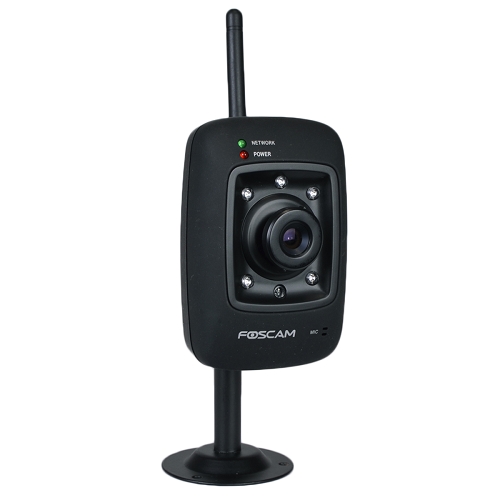 Foscam FI8909W Wireless/Wired IP Network Camera w/5 IR LEDs & Smartphone Access (Black) - B