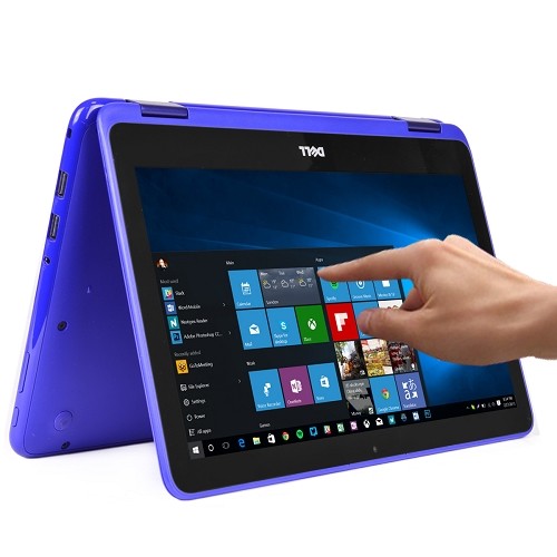 Dell Inspiron 11 Touchscreen Pentium N3710 Quad-Core 1.6GHz 4GB 500GB 11.6" LED Convertible Laptop W10H (Blue) - B