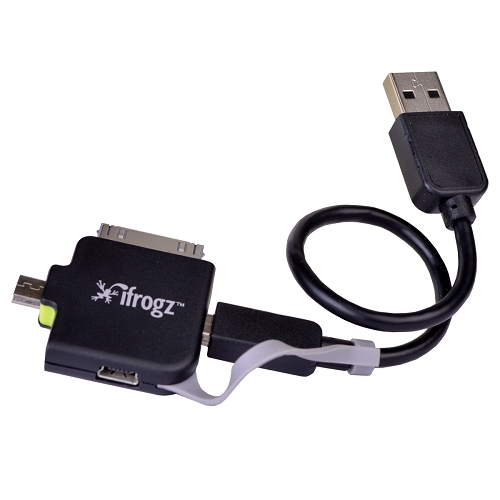 (6-Pack) iFrogz Triple Play Multi-Tip USB 2.0 Charge/Sync Cable w/30-Pin Dock Connector