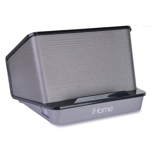 iHome iHM27BC Portable Rechargeable Stereo Speaker System w/3.5mm Auxiliary Jack (Gray)