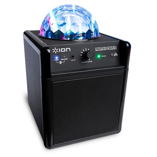 Ion Party Power iPA19C Bluetooth Portable Speaker System w/Party Lights & 3.5mm Input - 4Hr Battery With Music & Lights!