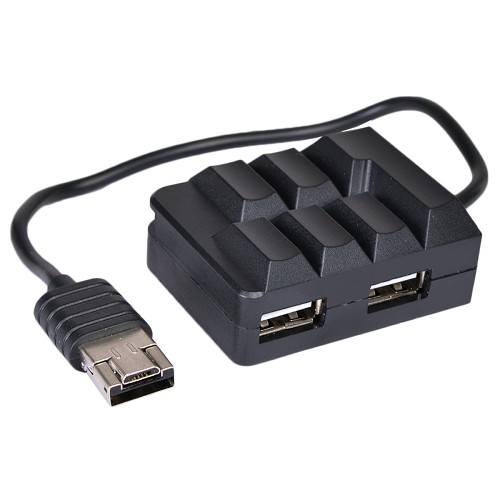 2-in-1 USB 2.0 Hub & Card Reader Combo with Standard USB/Micro USB Combo Connector & OTG Support (Black)