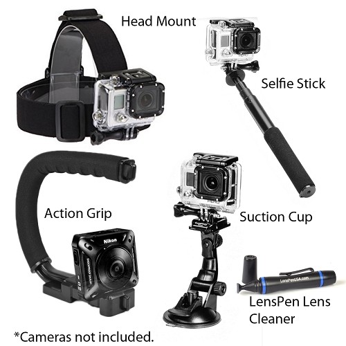 Sunpak Action Camera Accessory Kit w/Selfie Stick