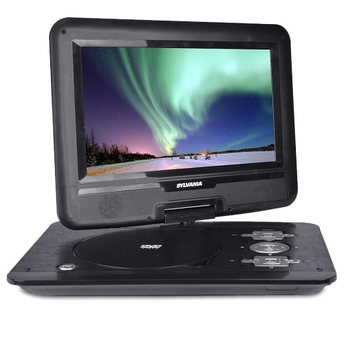 10.1" Sylvania SDVD1032 180° Swivel Widescreen Portable DVD Player w/SD Card Slot & USB Port (Black)