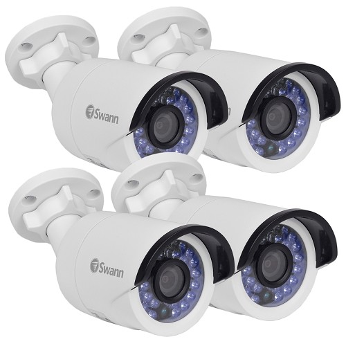 (4-Pack) Swann CONHD-A1080X4 1080p Indoor/Outdoor Bullet IP Security Network Cameras w/30IR LEDs & 115' Night Vision