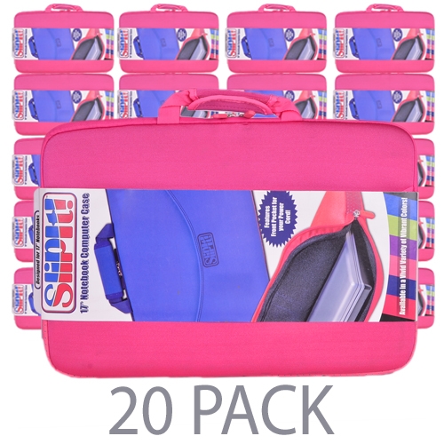 (20-Pack) PC Treasures SlipIt! Nylon Sleeve Case for 17" Notebook (Pink)