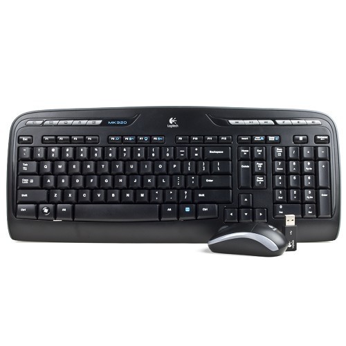 Logitech MK320 Desktop Wireless Multimedia Keyboard & Optical Mouse Kit (Black)
