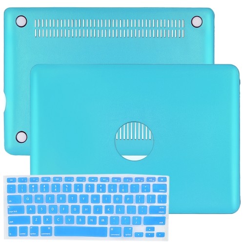 SlickBlue Leatherette Hard Case for 13" MacBook Pro w/Keyboard Cover (Turquoise Blue)