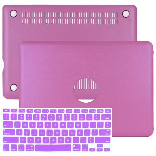 SlickBlue Leatherette Hard Case for 13" MacBook Pro w/Keyboard Cover (Purple)