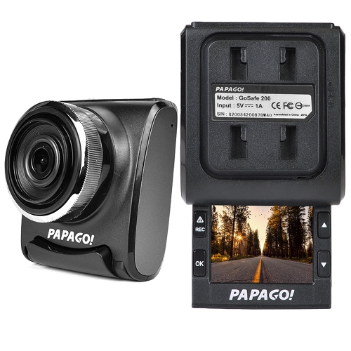 PAPAGO! GoSafe 200 1080p Dash Cam w/2" Slide-Out LCD Screen (Records to microSD Card)