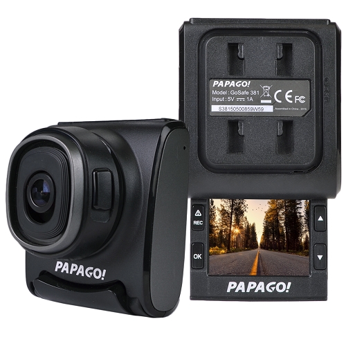 PAPAGO! LORA GoSafe 381 1080p Dash Cam w/2" Slide-Out LCD Screen (Records to microSD Card)