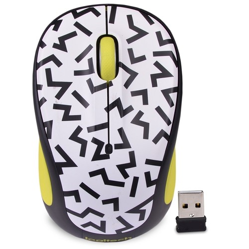 Logitech M317c 2.4GHz Wireless 3-Button Optical Scroll Mouse w/Nano USB Receiver (Yellow ZigZag)