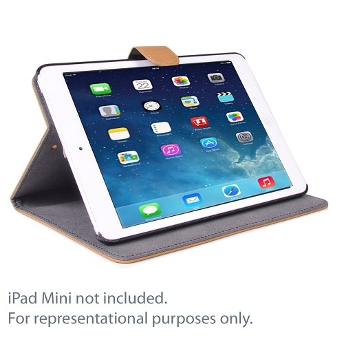 SlickBlue Luxury Leatherette Smart Case for Apple iPad mini (Light Brown)