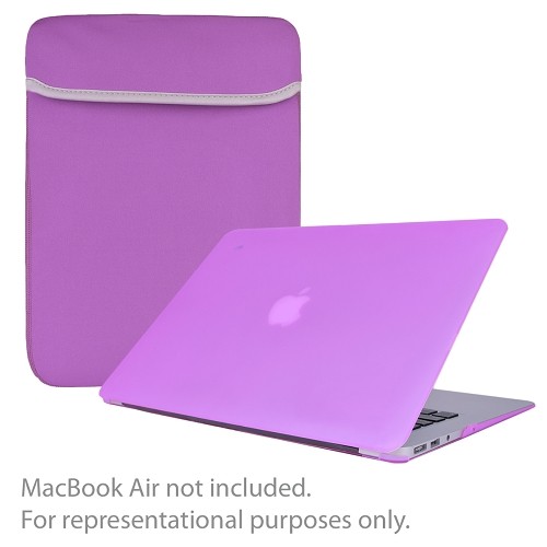 SlickBlue 4-in-1 Accessory Kit for 13" MacBook Air w/Sleeve/Hard Case Cover/Keyboard Cover/Screen Protector (Purple)