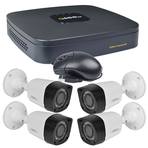 Q-See HeritageHD QC904-4V2-1 4-Channel Network DVR Surveillance Kit w/1TB Hard Drive & 4 IP66 720p AnalogHD Cameras