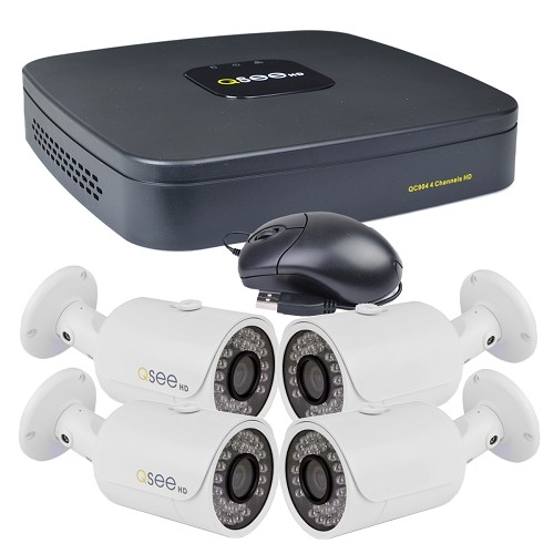 Q-See QC904-4Y6-1 4-Channel Network HD DVR Surveillance Kit w/1TB Hard Drive & 4 IP66 1080p AnalogHD Cameras