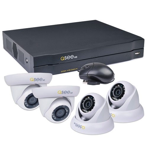 Q-See QC924-4X7-1 4-Channel 720p DVR Surveillance System w/1TB Hard Drive & 4 720p AnalogHD Cameras