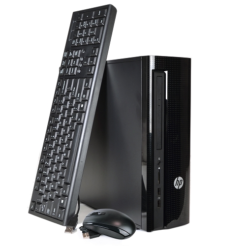 HP Slimline 450-a120 Fusion Dual-Core E1-6015 1.4GHz 4GB 500GB DVD±RW W10H Desktop PC w/DVI & WiFi - B