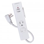 Duracell DU6213 450 Joules 120V 3-Outlet Surge Protector w/2 USB Charging Ports (White)