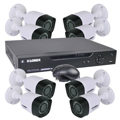Lorex LHV828 1080p 8-Channel DVR Surveillance Kit w/2TB Hard Drive & 8 IP66 1080p Bullet Cameras - B