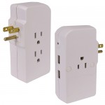 Tech Universe TU1522 1050 Joules 125V 3-Outlet Surge Protector w/2 USB Charging Ports (Beige)