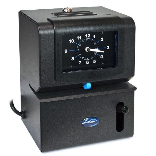 Lathem 2121 Heavy-Duty Manual Time Clock (Charcoal) - Prints Day of Week
