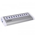 UCtech BC-U3H10 Aluminum 10-Port SuperSpeed USB 3.0 Hub (Silver/White)