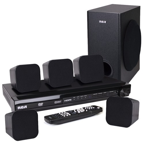 RCA RTD3276H 5.1-Channel 200W Surround Sound 1080p Upscaling DVD Home Theater System w/Subwoofer & Remote Control