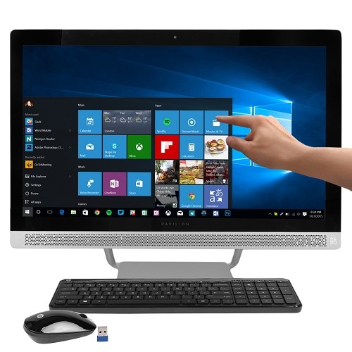 HP Pavilion 24-b010 23.8" 1080p Touchscreen Fusion Dual-Core A9-9410 2.9GHz All-in-One PC - 8GB 1TB DVD±RW/W10H/Cam - B