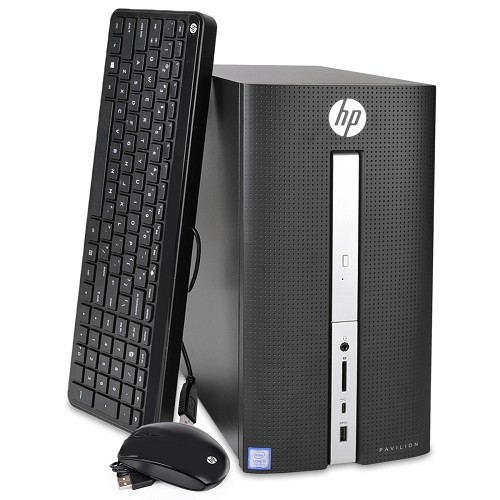 HP Pavilion 570-p056 Core i7-7700 Quad-Core 3.6GHz 12GB 1TB DVD±RW GeForce GT 730 W10H Desktop PC w/Dual HDMI