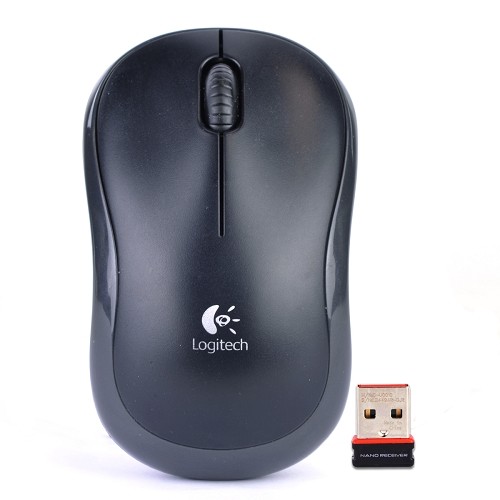 Logitech M185 2.4GHz 3-Button Wireless Optical Scroll Mouse w/Nano USB Receiver (Black/Dark Gray)