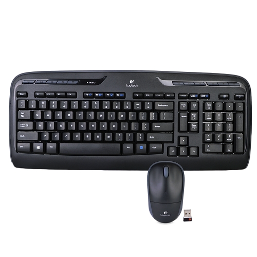 Logitech MK320 Desktop Wireless Multimedia Keyboard & Optical Mouse Kit (Black) - B