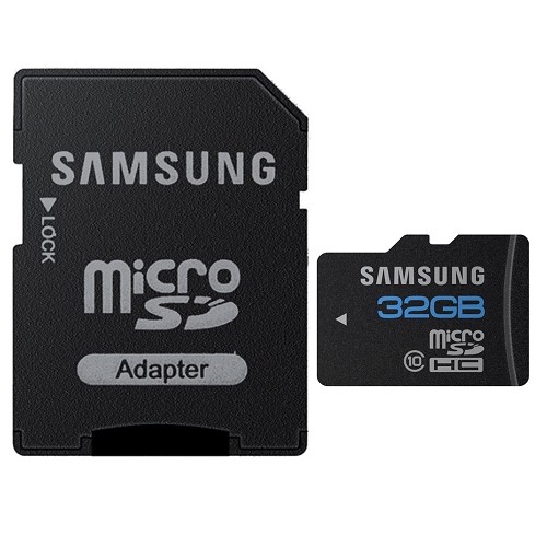 Samsung 32GB Class 10 microSDHC Memory Card w/SD Adapter  - Retail Hanging Package